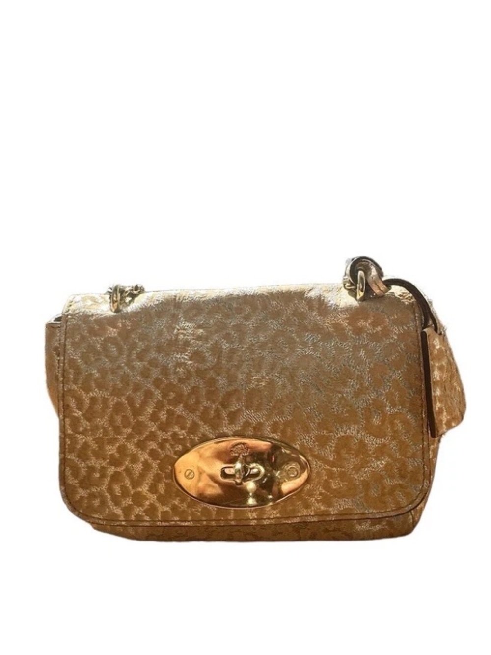 Mulberry Metallic Gold Shoulder Bag with Turn-Lock